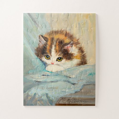 Vintage Henritte Ronner Knip Cute Kitten Painting Jigsaw Puzzle