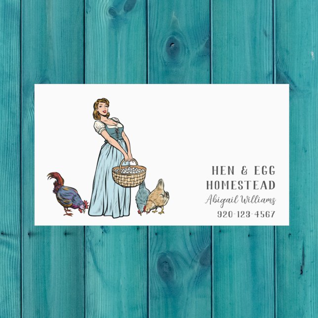 Vintage Hens Eggs QRCode Business Card (Creator Uploaded)