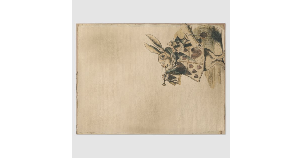White Rabbit Tissue Vintage Herald White Rabbit Alice in Wonderland Tissue Paper | Zazzle