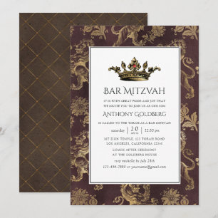 Vintage Heraldic Bar Mitzvah Invitation