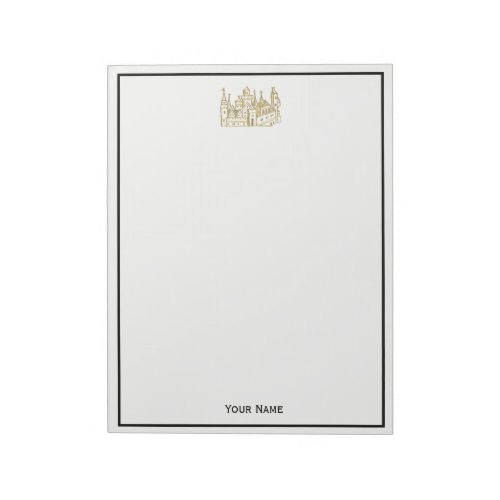 Vintage Heraldic Castle 2 Crest Faux Gold Notepad