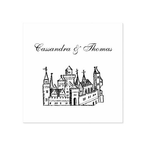 Vintage Heraldic Castle 2 Crest Rubber Stamp