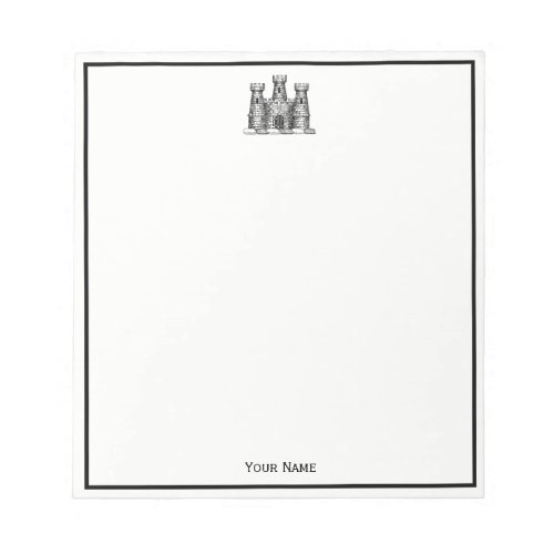 Vintage Heraldic Castle Emblem Coat of Arms Crest Notepad