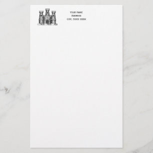 Vintage Heraldic Castle Emblem Coat of Arms Crest Stationery