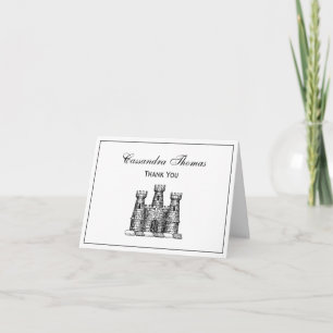 Vintage Heraldic Castle Emblem Coat of Arms Crest Thank You Card