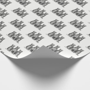 Vintage Heraldic Castle Emblem Coat of Arms Crest Wrapping Paper