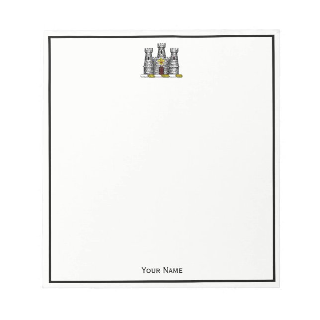 Vintage Heraldic Castle Emblem CoatofArms Crest C Notepad (Front)