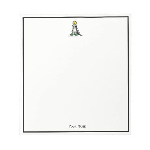 Vintage Heraldic Medieval Castle Emblem Crest Notepad