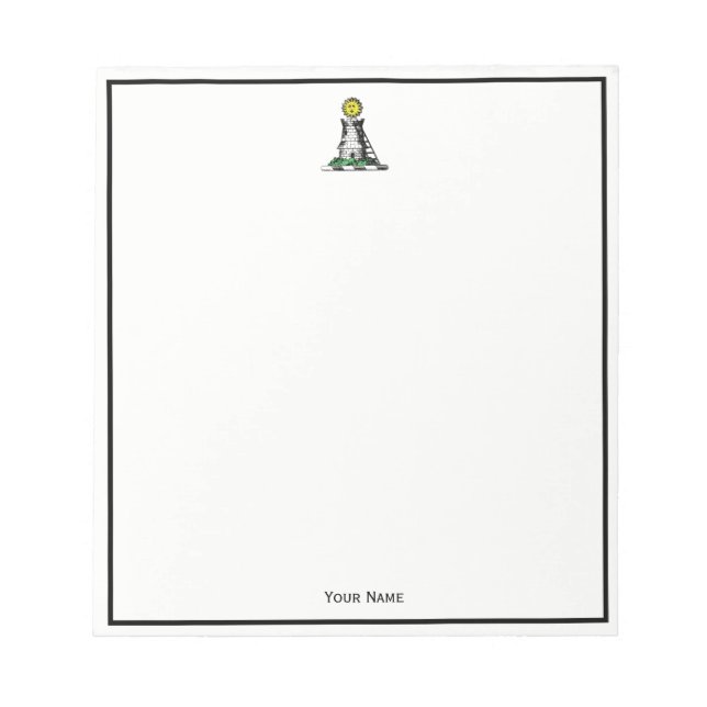 Vintage Heraldic Medieval Castle Emblem Crest Notepad (Front)