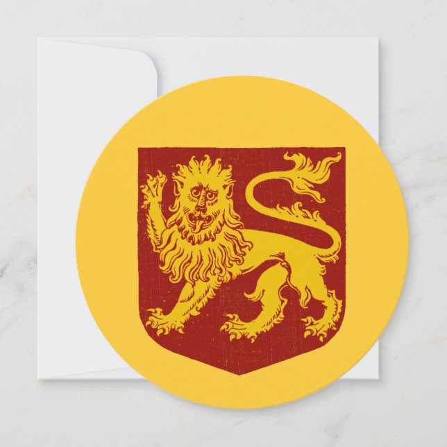 Vintage Heraldic Rampant Lion Invitation (Front)
