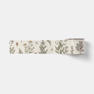 Vintage Herb Garden & Wildflower Notebook Satin Ribbon