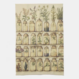 Vintage Herbal Design Kitchen Towel