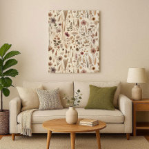 Vintage Herbarium Pressed Flower Botanical Canvas