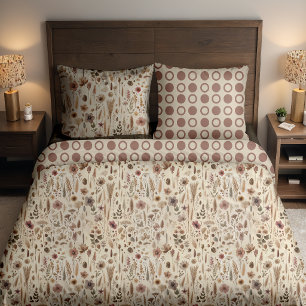 Vintage Herbarium Pressed Flower Botanical Pillow Case