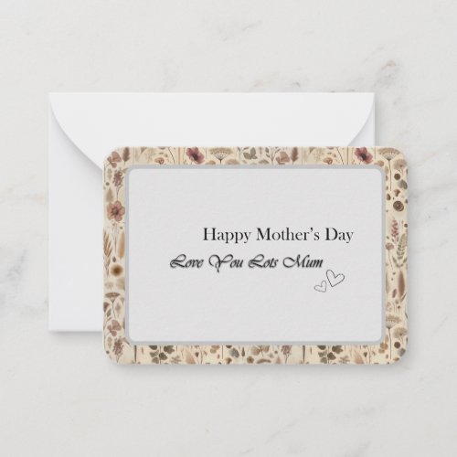 Vintage Herbarium Pressed Flower Flat Note Card