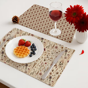 Vintage Herbarium Pressed Flower Reversible Placemat
