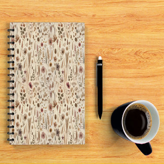 Vintage Herbarium Pressed Flower Spiral Notebook
