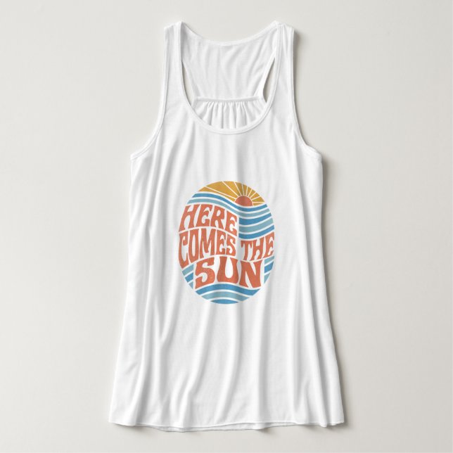 Vintage Here Comes The Sun  Tank Top (Design Front)