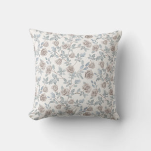 Vintage Heritage Rose Floral Pattern Throw Pillow