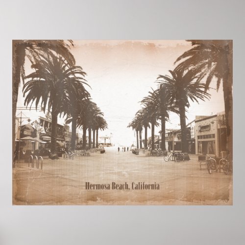 Vintage Hermosa Beach Poster