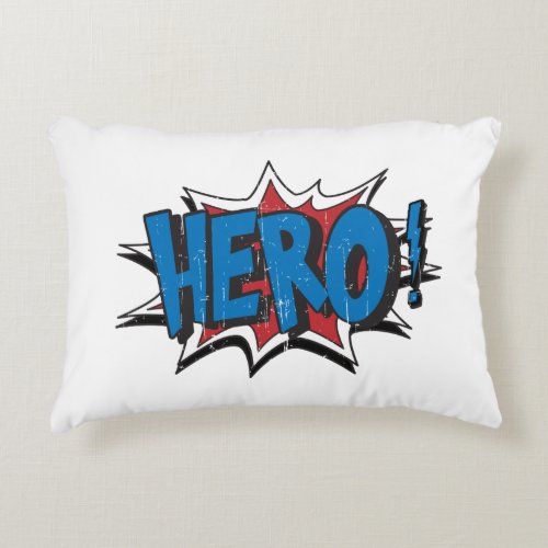 Vintage Hero Art Graphic Super Heroes Art Accent Pillow