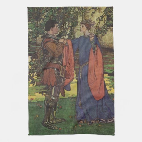 Vintage Hero Prince Knight Shining Armor Princess Kitchen Towel