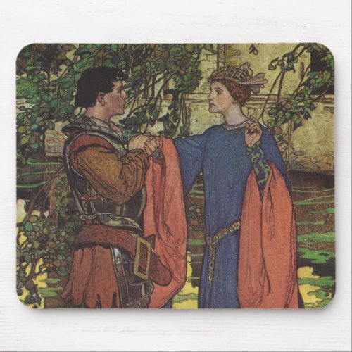 Vintage Hero Prince Knight Shining Armor Princess Mouse Pad