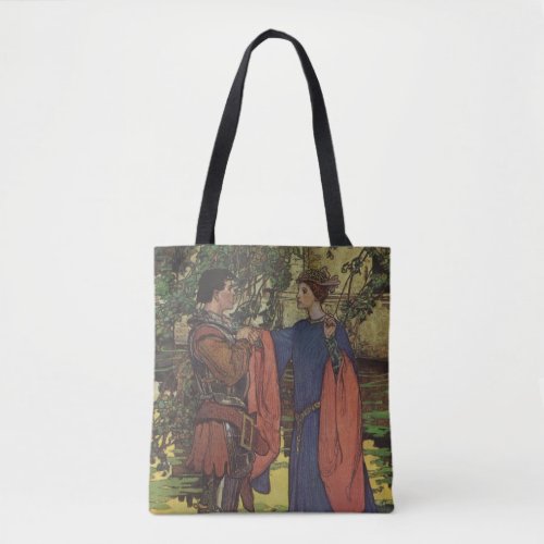 Vintage Hero Prince Knight Shining Armor Princess Tote Bag