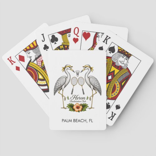 Vintage Heron Badminton Club Personalized Poker Cards