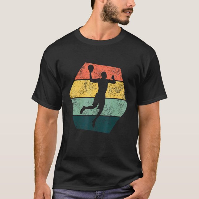 Vintage Hexagon Basketball Fans Basketball Player  T-Shirt (Front)