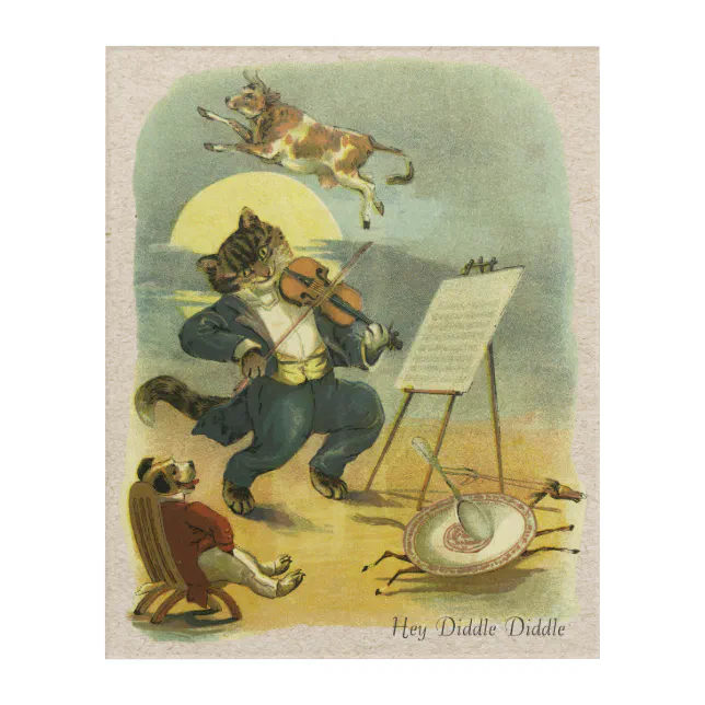 Vintage Hey Diddle Diddle Nursery Rhyme Restored Acrylic  display picture 3