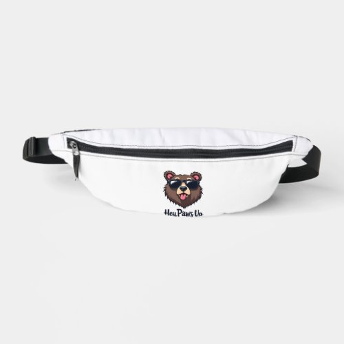 Vintage Hey Paws Up Bear with Sunglasses Funny Dog Fanny Pack