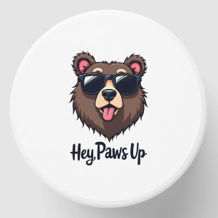 Vintage Hey Paws Up Bear with Sunglasses Funny Dog Mini Candle Favors