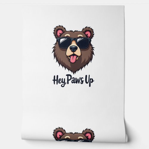 Vintage Hey Paws Up Bear with Sunglasses Funny Dog Wallpaper