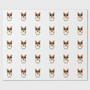 Vintage Hey, Paws Up Corgi with Sunglasses Cute Do Wrapping Paper