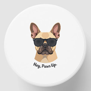 Vintage Hey, Paws Up French Bulldog Sunglasses Gra Mini Candle Favors
