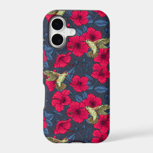 Vintage Hibiscus Botanical and Hummingbird iPhone 17 Case