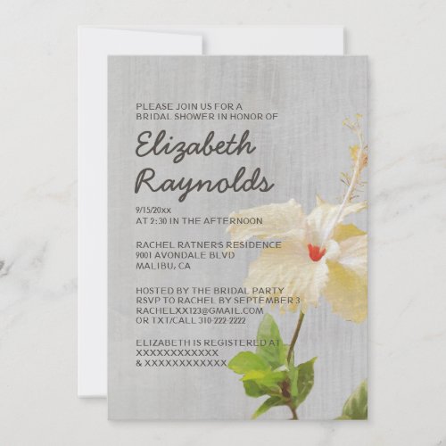 Vintage Hibiscus Bridal Shower Invitations