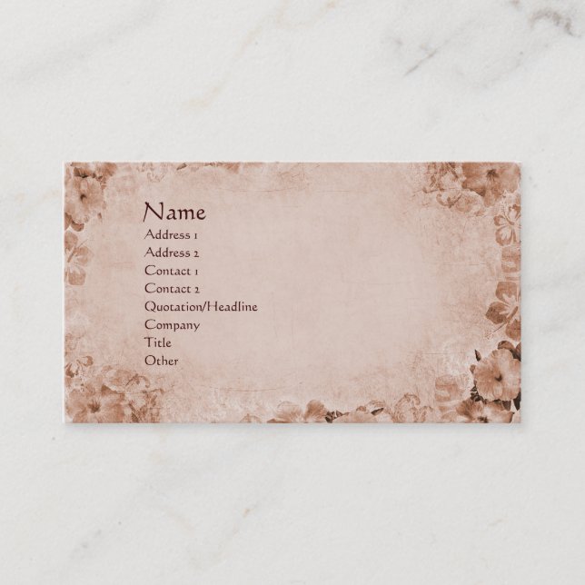 Vintage Hibiscus Business Card (Front)
