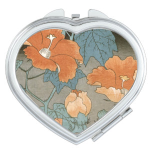 Vintage Hibiscus Flower Vanity Mirror