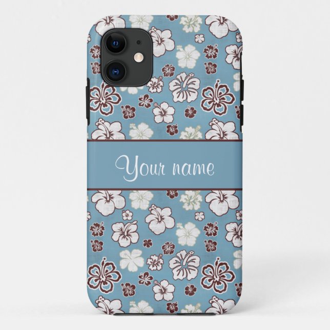 Vintage Hibiscus Flowers Pattern Case-Mate iPhone Case (Back)