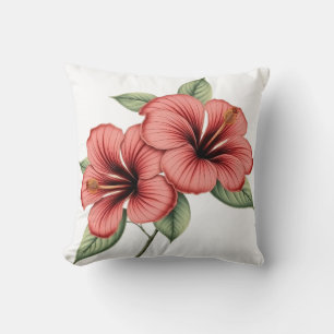 Vintage Hibiscus throw pillow