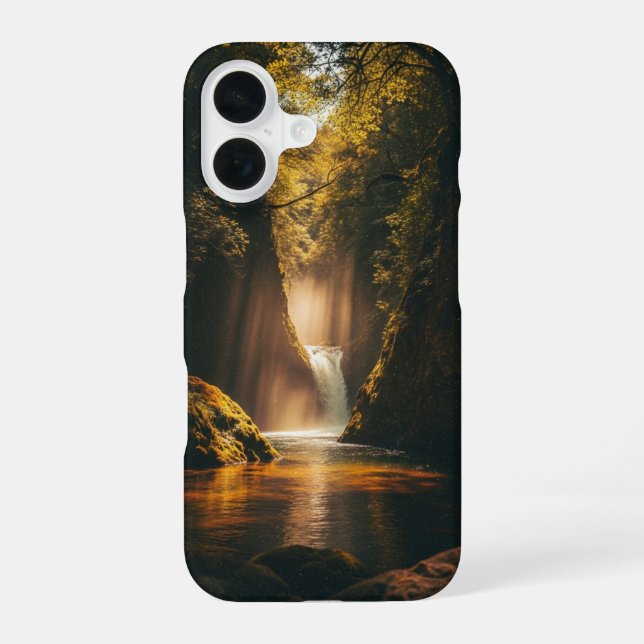 Vintage Hidden Waterfall in the Valley iPhone Case (Back)