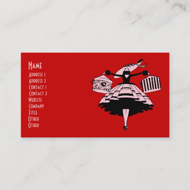 Vintage High Fashioned Shopper Business Card (Front)