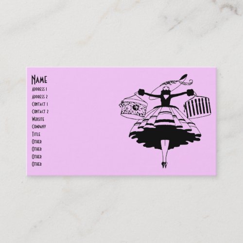 Vintage High Fashioned Shopper Business Card Template