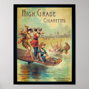 Vintage High Grade Cigarettes Advertisement Poster