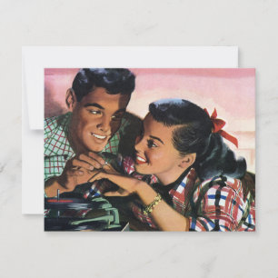 Vintage High School Sweethearts Love Save the Date