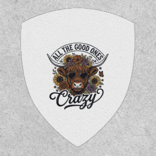 Vintage Highland Cow Floral Crazy Quote Design_1 Patch