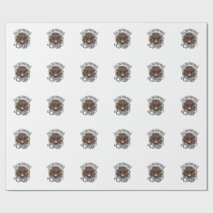Vintage Highland Cow Floral Crazy Quote Design_1 Wrapping Paper