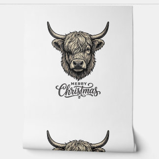 Vintage Highland Cow Merry Christmas Shirt_1 Wallpaper